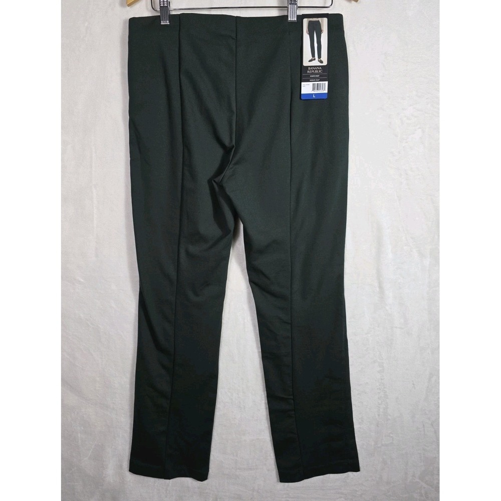 Banana Republic Ponte Pants L Green High Rise Slim Stretch Pull On NWT - Picture 3 of 10